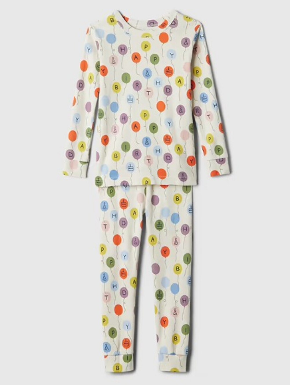 GAP 5T Birthday Long-Sleeve Pajama Set with Balloon Print